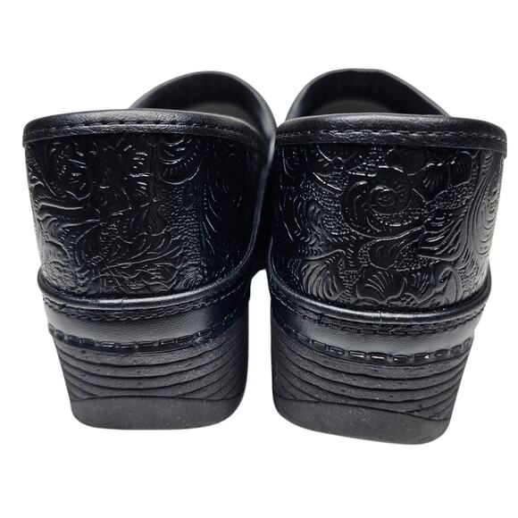 Dansko LT PRO Tooled Black Floral Professional Clog Leather EU 41 | US 10.5-11 - Picture 7 of 9